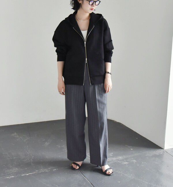 quaranciel「quaranciel:〈洗濯機可能〉ポンチ ダブルジップ スウェット パーカー」|パーカー|