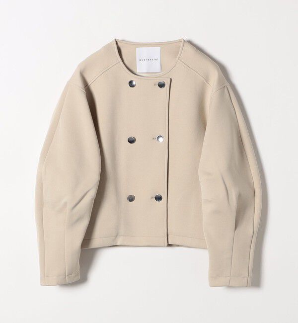 quaranciel「quaranciel:〈洗濯機可能〉ダブルジャージー ノーカラー コンパクト ジャケット」|ノーカラージャケット|