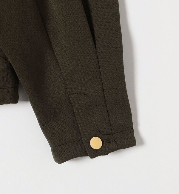 quaranciel「quaranciel:〈洗濯機可能〉ダブルジャージー ノーカラー コンパクト ジャケット」|ノーカラージャケット|