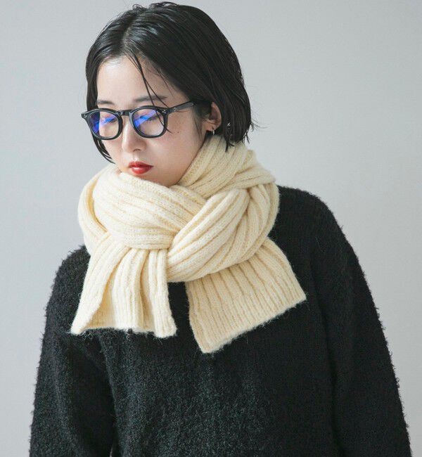 quaranciel「quaranciel: リブ ボリューム ロング マフラー」|マフラー|ナチュラル