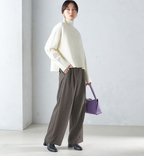 SHIPS for women「〈手洗い可能〉7G ウール カシミヤ ハイネック プルオーバー」|ニット・セーター|