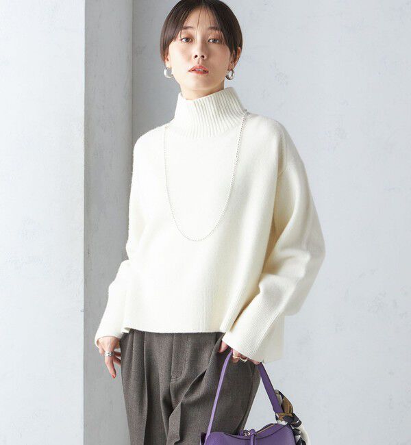 SHIPS for women「〈手洗い可能〉7G ウール カシミヤ ハイネック プルオーバー」|ニット・セーター|