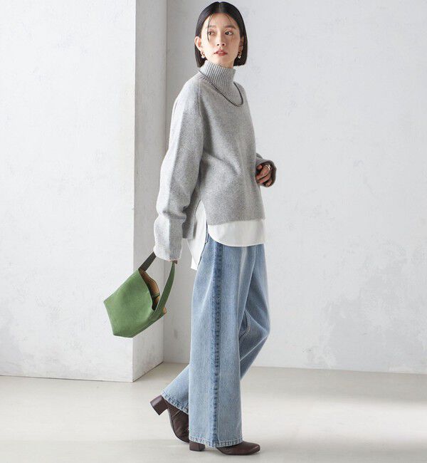 SHIPS for women「〈手洗い可能〉7G ウール カシミヤ ハイネック プルオーバー」|ニット・セーター|