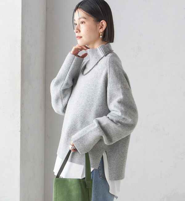 SHIPS for women「〈手洗い可能〉7G ウール カシミヤ ハイネック プルオーバー」|ニット・セーター|