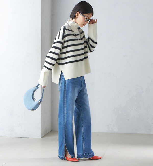 SHIPS for women「〈手洗い可能〉7G ウール カシミヤ ハイネック プルオーバー」|ニット・セーター|