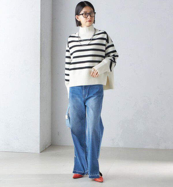 SHIPS for women「〈手洗い可能〉7G ウール カシミヤ ハイネック プルオーバー」|ニット・セーター|