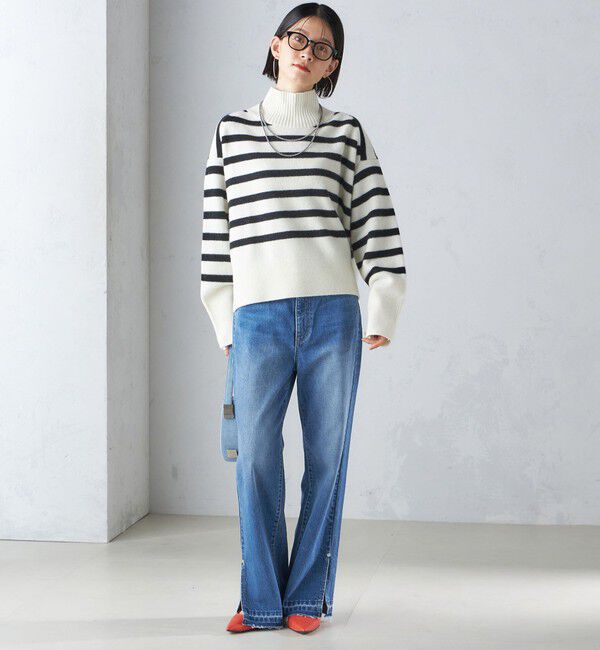 SHIPS for women「〈手洗い可能〉7G ウール カシミヤ ハイネック プルオーバー」|ニット・セーター|