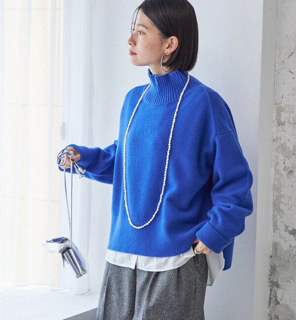 SHIPS for women「〈手洗い可能〉7G ウール カシミヤ ハイネック プルオーバー」|ニット・セーター|