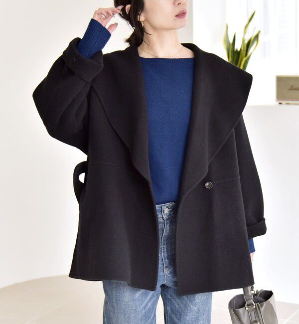 quaranciel「《一部追加予約》quaranciel: リバー ケープ ショート コート 25AW」|その他|