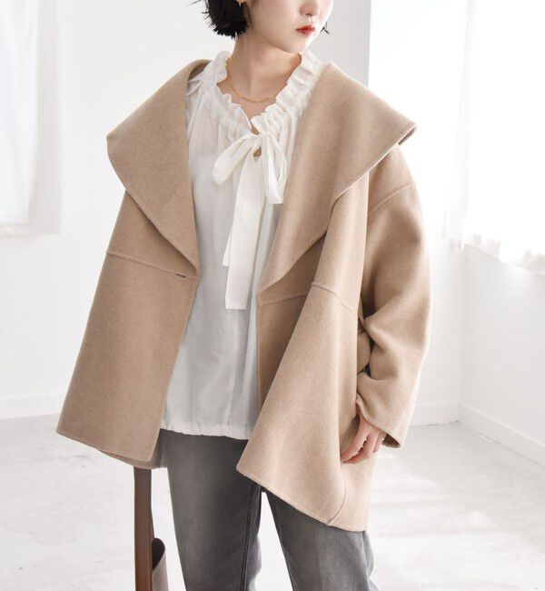 quaranciel「《一部追加予約》quaranciel: リバー ケープ ショート コート 25AW」|その他|