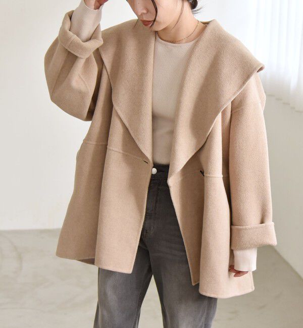 quaranciel「《一部追加予約》quaranciel: リバー ケープ ショート コート 25AW」|その他|