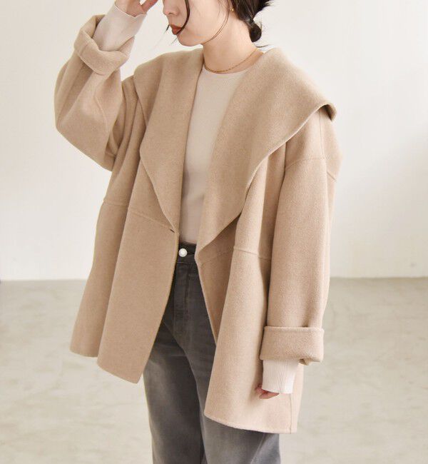 quaranciel「《一部追加予約》quaranciel: リバー ケープ ショート コート 25AW」|その他|