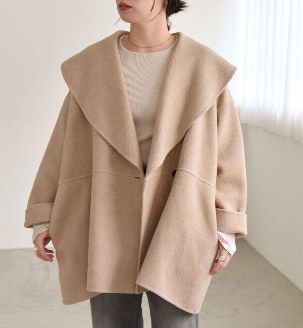 quaranciel「《一部追加予約》quaranciel: リバー ケープ ショート コート 25AW」|その他|