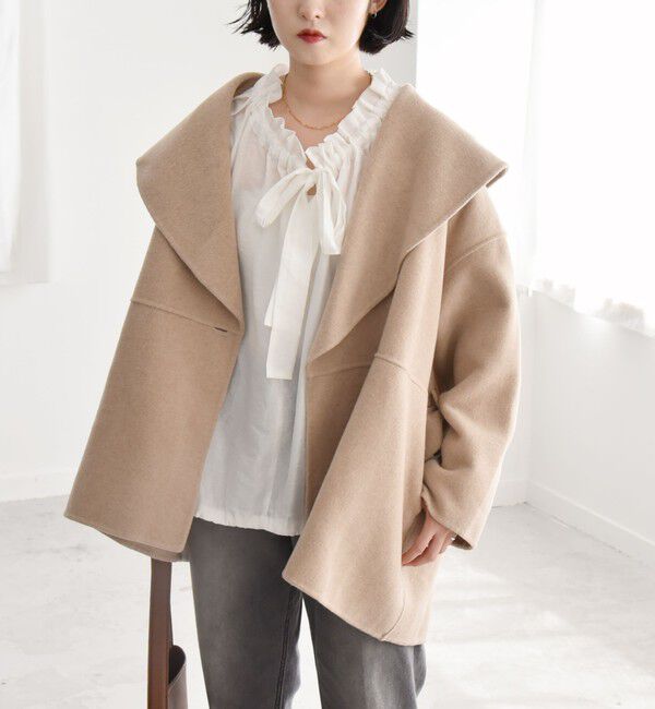 quaranciel「《一部追加予約》quaranciel: リバー ケープ ショート コート 25AW」|その他|