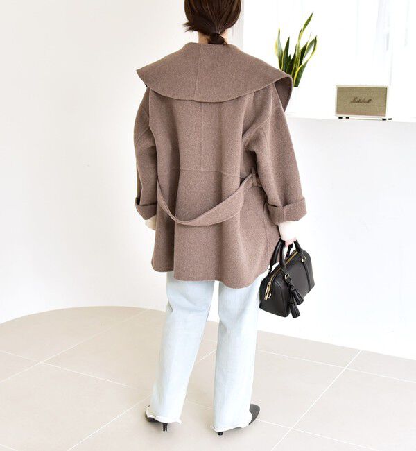 quaranciel「《一部追加予約》quaranciel: リバー ケープ ショート コート 25AW」|その他|