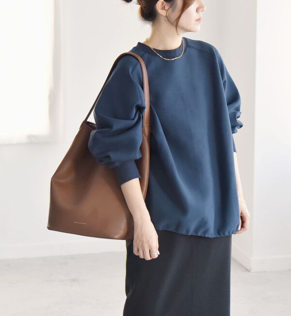 quaranciel「《一部追加予約》quaranciel:〈洗濯機可能〉ポンチ ドロスト ルーズ プルオーバー」|スウェット・ジャージ|ネイビー