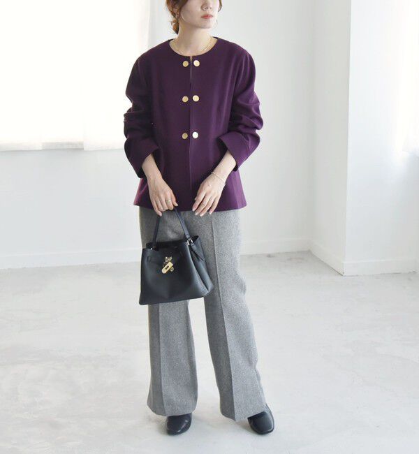 quaranciel「quaranciel: エア ニードル ペプラム ジャケット（セットアップ対応）」|ノーカラージャケット|