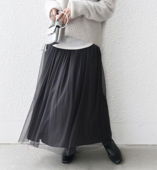 SHIPS for women「〈手洗い可能〉リバーシブル チュール カッセン スカート」|スカート|