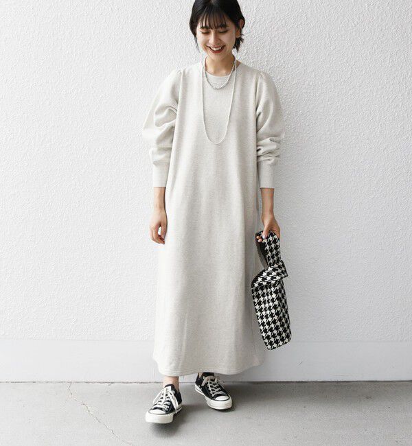 SHIPS any「【WEB限定】SHIPS any: USAコットン 裏起毛 パフ スリーブ ワンピース 2」|ワンピース|