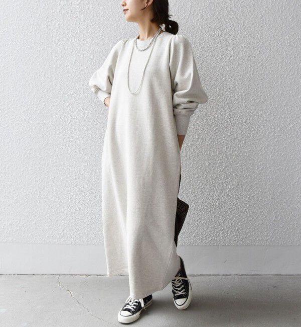 SHIPS any「【WEB限定】SHIPS any: USAコットン 裏起毛 パフ スリーブ ワンピース 2」|ワンピース|