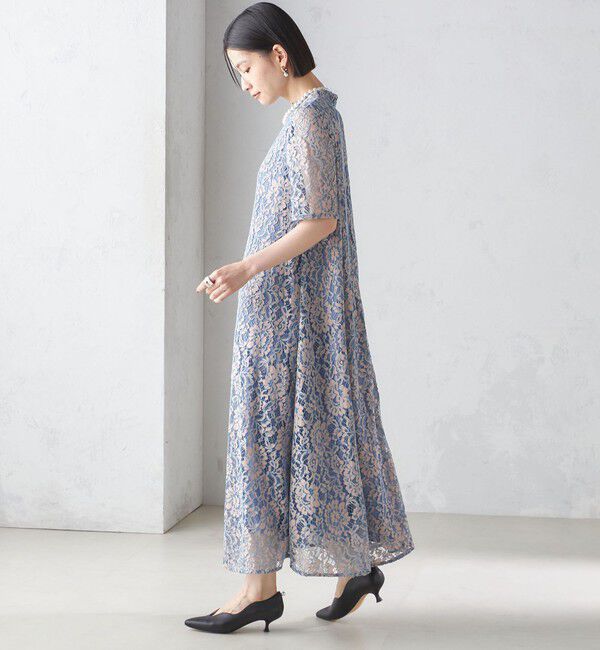 SHIPS for women「〈結婚式・パーティ〉kaene:パイピング レース Aライン ワンピース」|ワンピース|