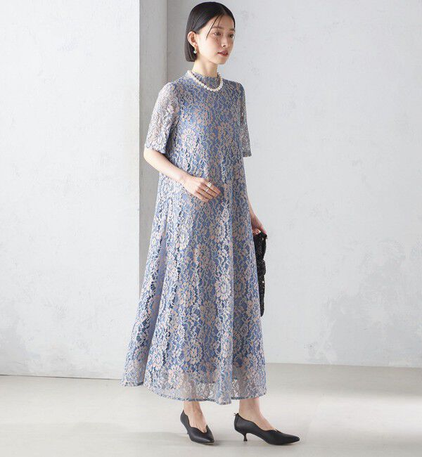 SHIPS for women「〈結婚式・パーティ〉kaene:パイピング レース Aライン ワンピース」|ワンピース|