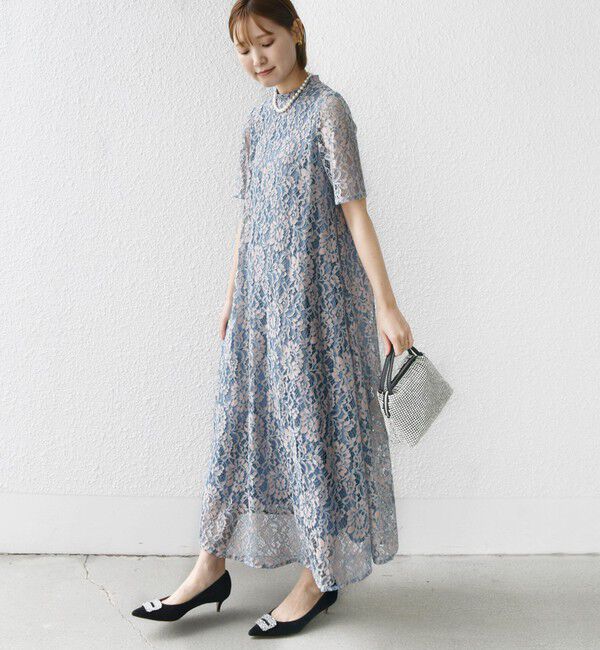 SHIPS for women「〈結婚式・パーティ〉kaene:パイピング レース Aライン ワンピース」|ワンピース|