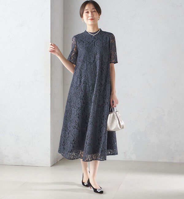 SHIPS for women「〈結婚式・パーティ〉kaene:パイピング レース Aライン ワンピース」|ワンピース|