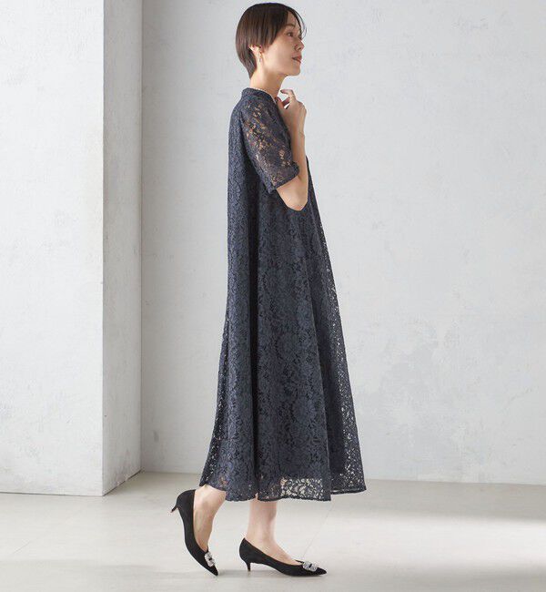 SHIPS for women「〈結婚式・パーティ〉kaene:パイピング レース Aライン ワンピース」|ワンピース|