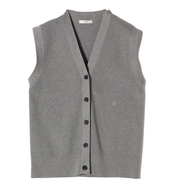 SHIPS for women「〈手洗い可能〉ワンポイント 刺繍 Vネック ベスト」|ベスト・ジレ|