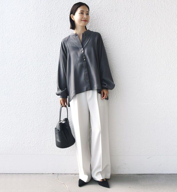 SHIPS for women「〈手洗い可能〉メタル ボタン シャンブレー ブラウス」|シャツ・ブラウス|