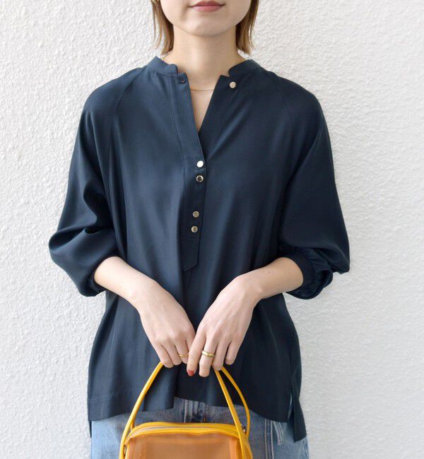 SHIPS for women「〈手洗い可能〉メタル ボタン シャンブレー ブラウス」|シャツ・ブラウス|