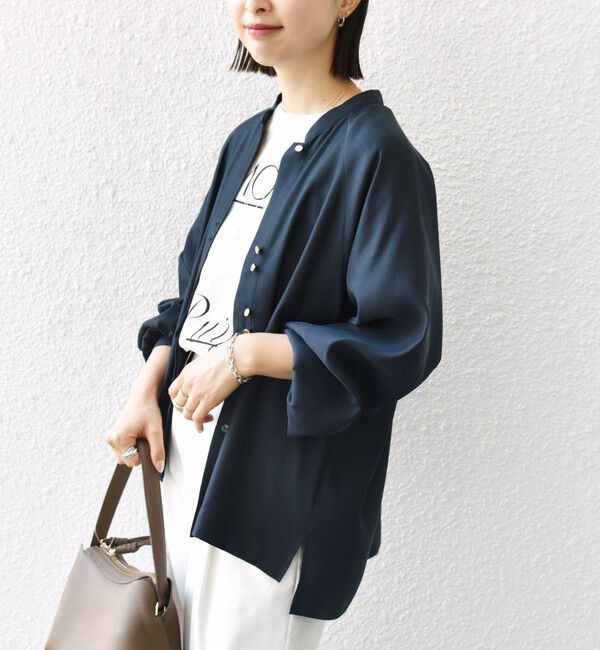 SHIPS for women「〈手洗い可能〉メタル ボタン シャンブレー ブラウス」|シャツ・ブラウス|