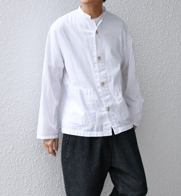 SHIPS any「SHIPS any: BEZ TEXTILE マルチカラー ストライプ / ソリッド  スタンドカラー シャツ◇」|シャツ・ブラウス|