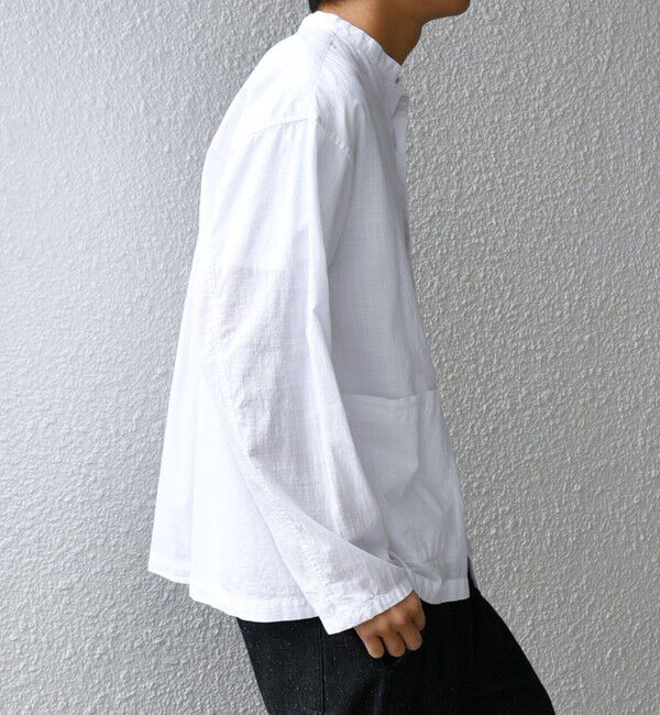 SHIPS any「SHIPS any: BEZ TEXTILE マルチカラー ストライプ / ソリッド  スタンドカラー シャツ◇」|シャツ・ブラウス|