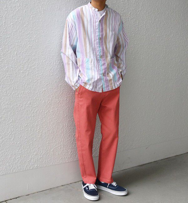 SHIPS any「SHIPS any: BEZ TEXTILE マルチカラー ストライプ / ソリッド  スタンドカラー シャツ◇」|シャツ・ブラウス|