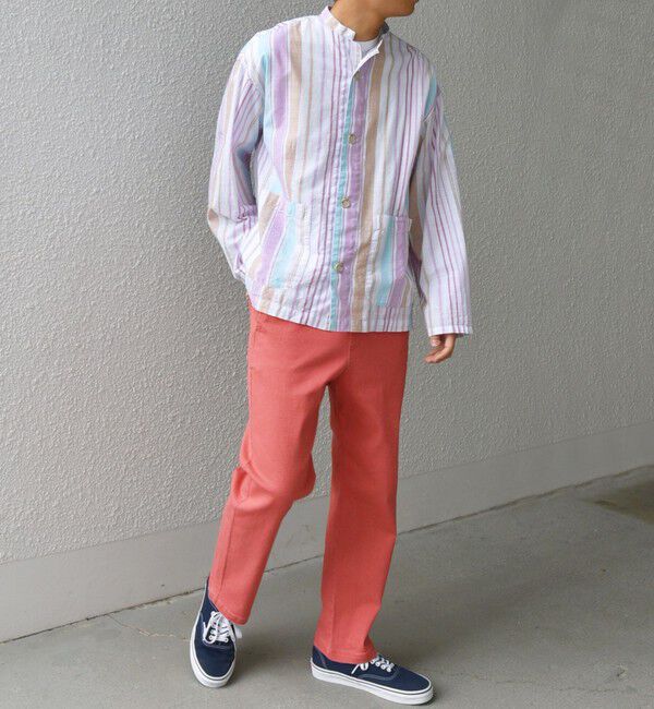 SHIPS any「SHIPS any: BEZ TEXTILE マルチカラー ストライプ / ソリッド  スタンドカラー シャツ◇」|シャツ・ブラウス|