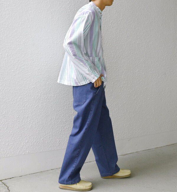 SHIPS any「SHIPS any: BEZ TEXTILE マルチカラー ストライプ / ソリッド  スタンドカラー シャツ◇」|シャツ・ブラウス|