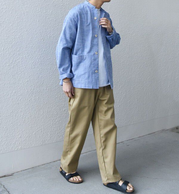 SHIPS any「SHIPS any: BEZ TEXTILE マルチカラー ストライプ / ソリッド  スタンドカラー シャツ◇」|シャツ・ブラウス|