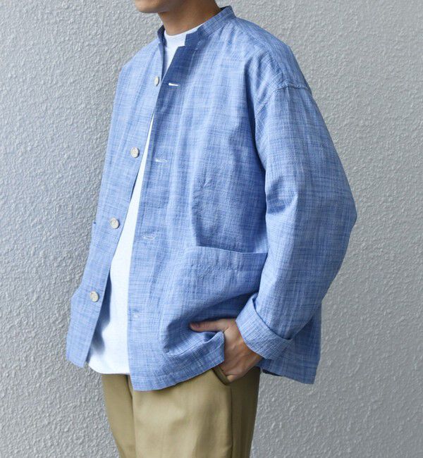 SHIPS any「SHIPS any: BEZ TEXTILE マルチカラー ストライプ / ソリッド  スタンドカラー シャツ◇」|シャツ・ブラウス|