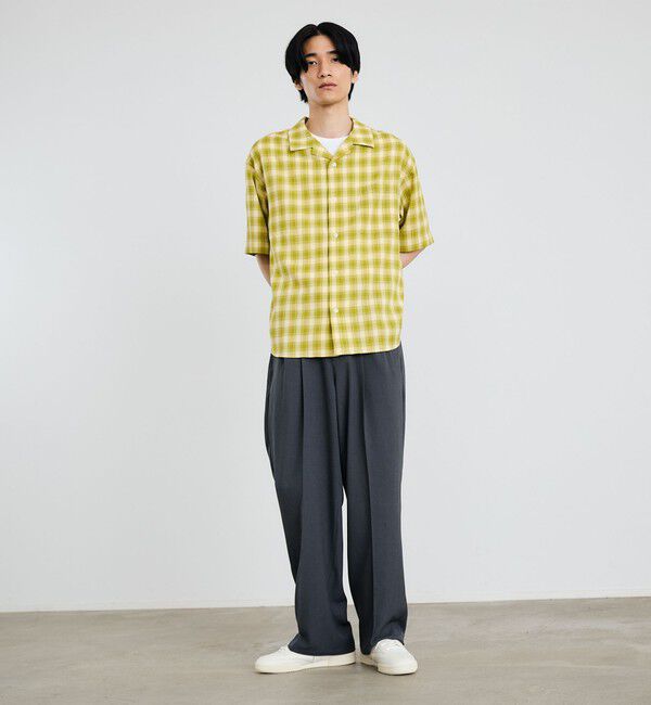 SHIPS「City Ambient Products: トロピカル 2タック ワイド スラックス」|スラックス|