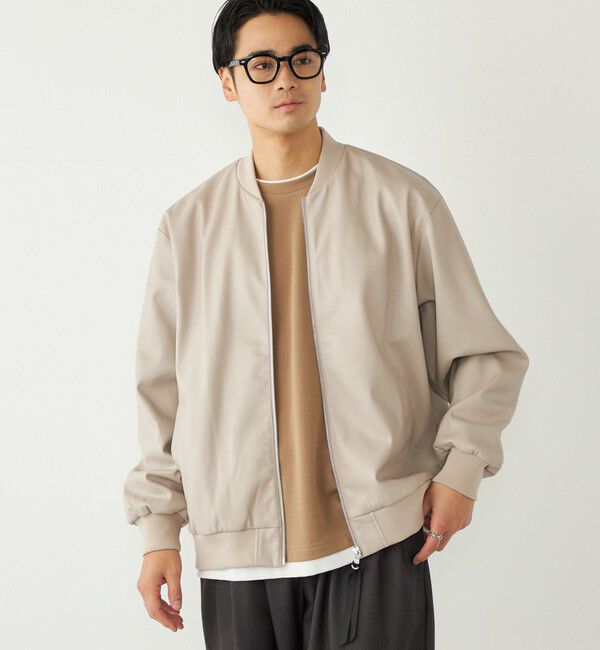 SHIPS Colors 「SHIPS Colors:合成皮革 ボマー ジャケット◇」|ブルゾン・スタジャン|