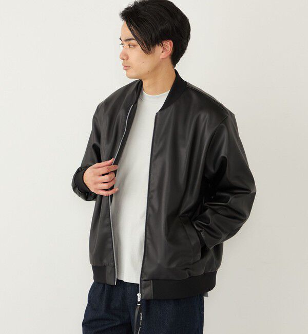 SHIPS Colors 「SHIPS Colors:合成皮革 ボマー ジャケット◇」|ブルゾン・スタジャン|