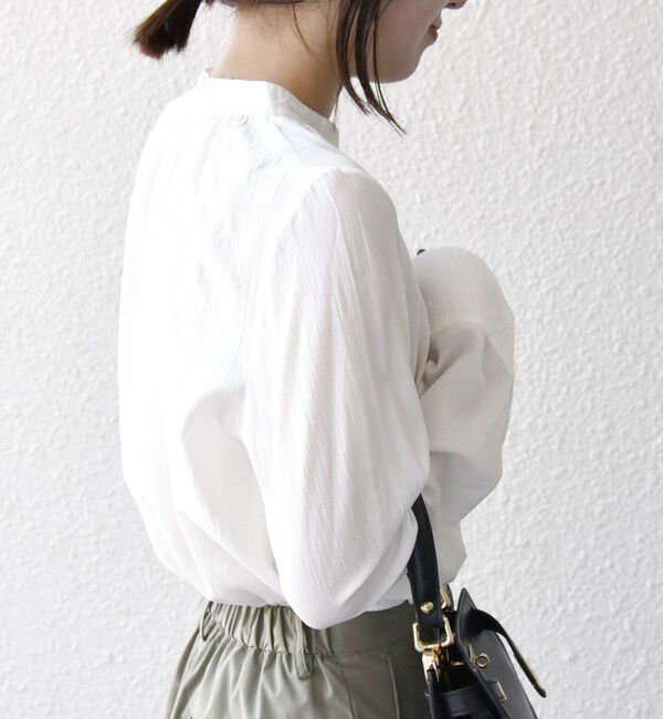 SHIPS any「SHIPS any:〈洗濯機可能〉シアー ボイル ボタン マオカラー シャツ」|シャツ・ブラウス|