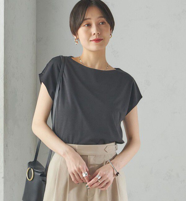 SHIPS for women「〈手洗い可能〉SORONA(R) ボートネック TEE」|Tシャツ・カットソー|