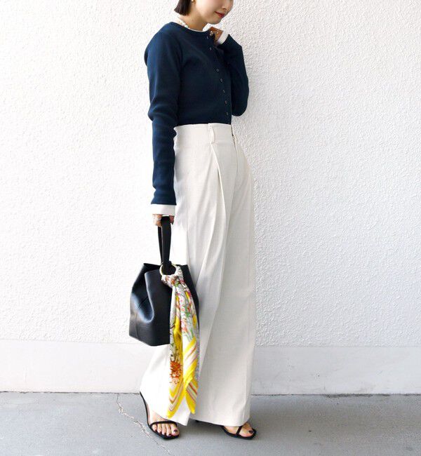 SHIPS for women「〈洗濯機可能〉ポッシュ テレコ リブ ボタン カーディガン」|カーディガン|