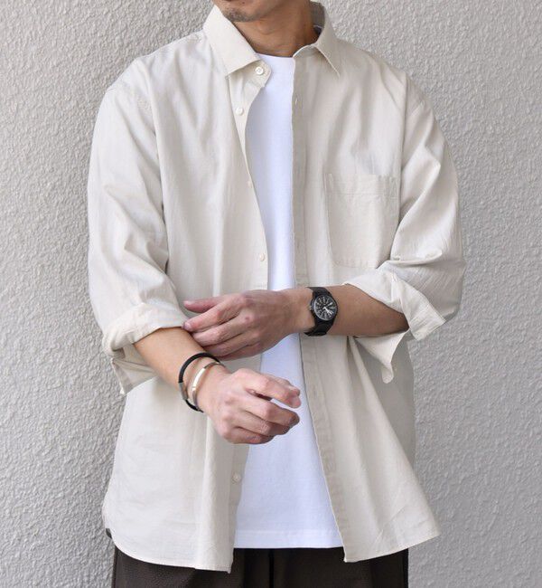 SHIPS any「SHIPS any:〈洗濯機可能〉コットン/リネン ７分袖 レギュラー シャツ 25SS◇」|シャツ・ブラウス|ナチュラル