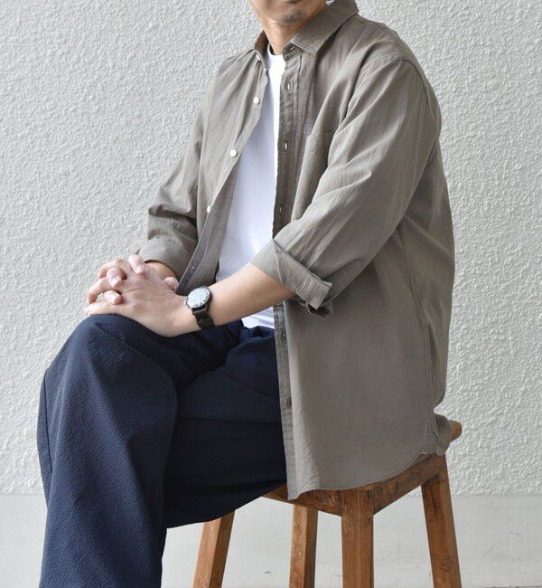 SHIPS any「SHIPS any:〈洗濯機可能〉コットン/リネン ７分袖 レギュラー シャツ 25SS◇」|シャツ・ブラウス|