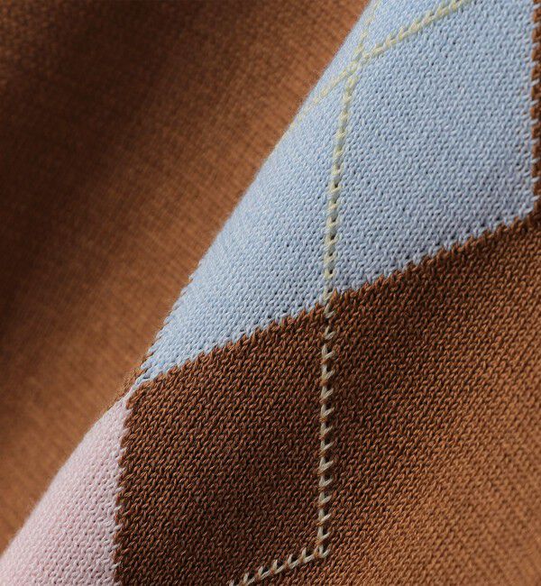 SHIPS「BATEAUX DE SHIPS:〈手洗い可能〉14ゲージ アーガイル クルーネック ニット」|ニット・セーター|