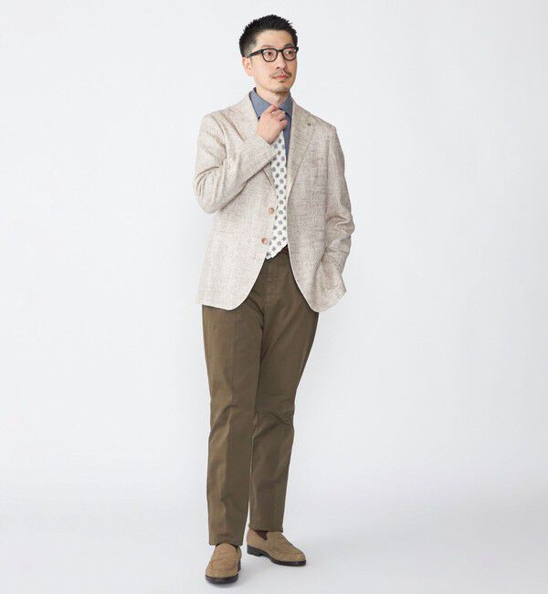 SHIPS「TAGLIATORE: メランジ ベージュ ホップサック ジャケット」|テーラードジャケット|